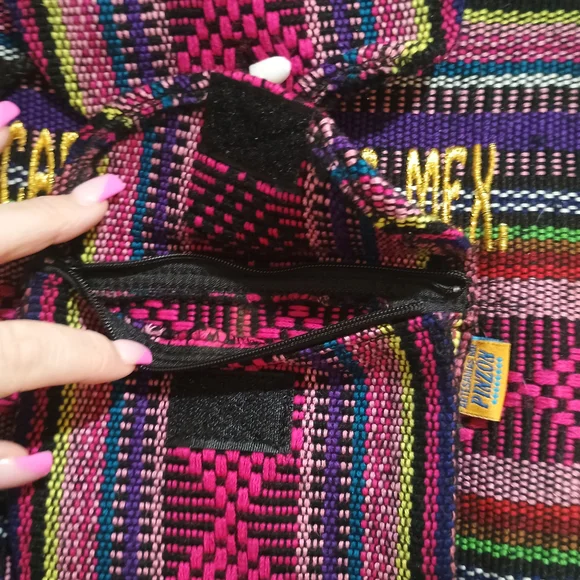 Argentinians Mr Pinzon Striped Colorful Cabo San Lucas Mexico Backpack Purse - Picture 2 of 5